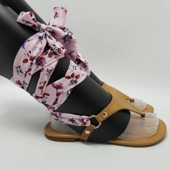 Ana A New Approach Sailor Floral Tie Gladiator Sandals Size 7.5 M - Picture 9 of 12
